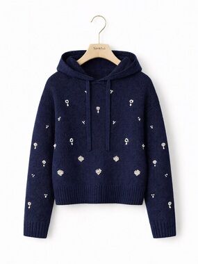 Simkhai Karmen Embellished Cashmere Hoodie.